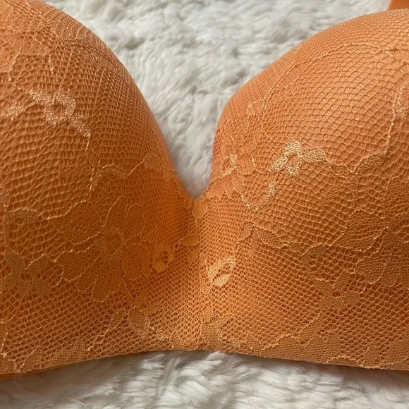 Ashley Stewart Lace Side Smoothing Wireless Bra Papaya 38D - Picture 5 of 16